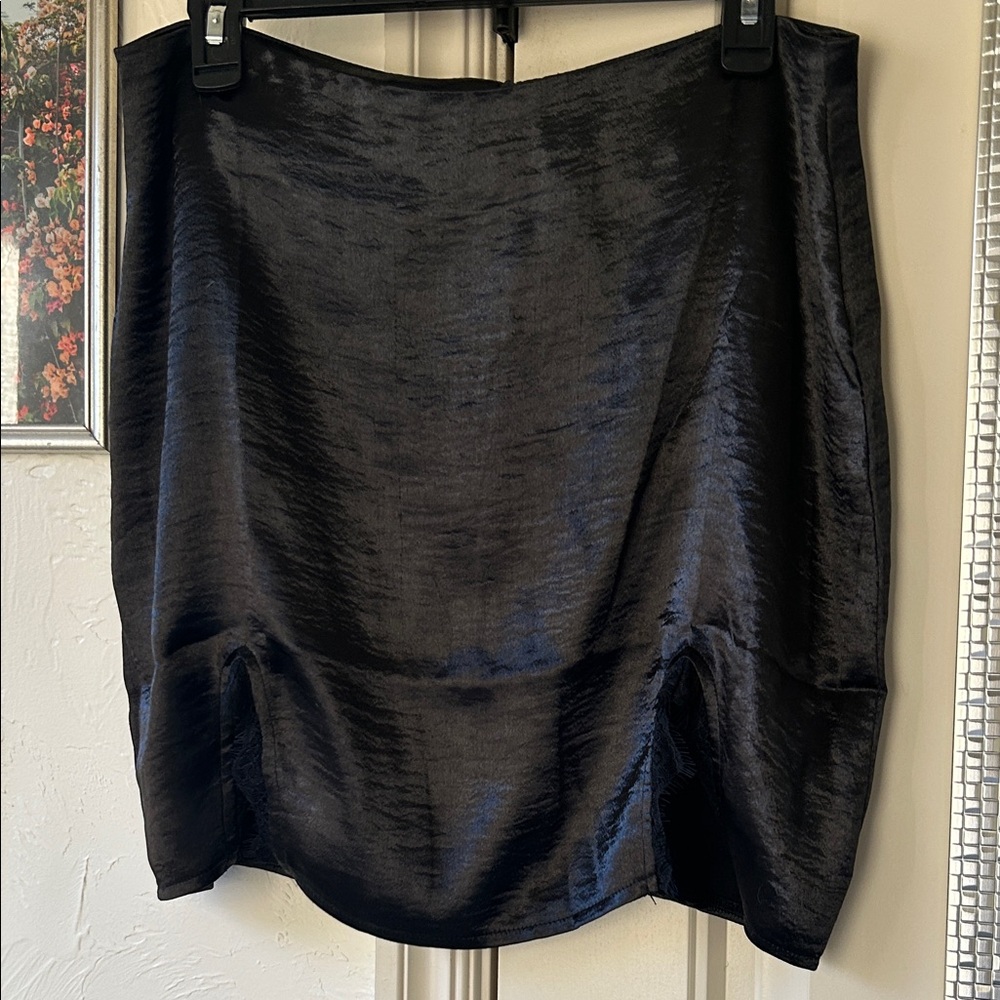 Elegant Black Satin Skirt